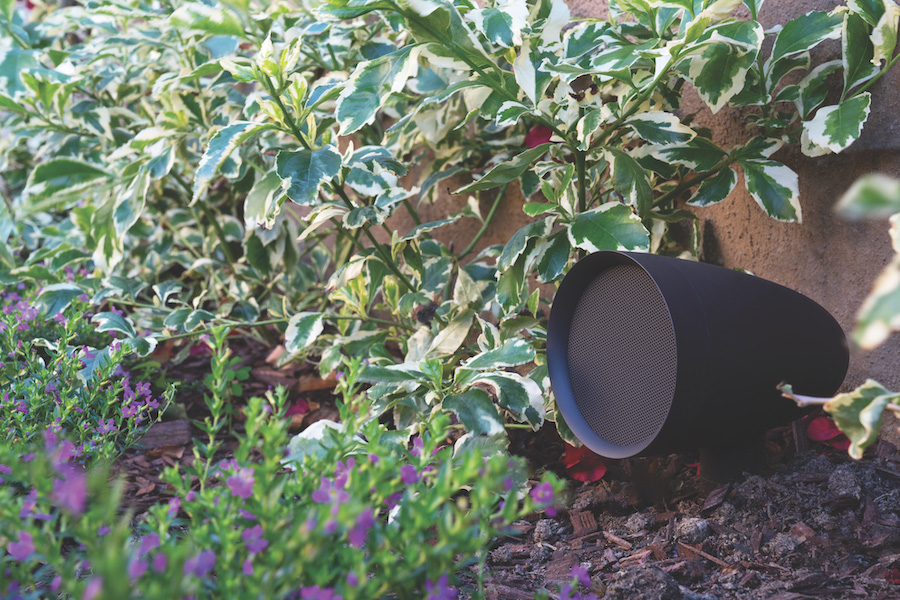Sonance speakers camouflage in with colorful landscaping.